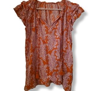 Unbranded Size Small V-Neck Tassel Blouse